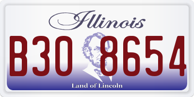 IL license plate B308654