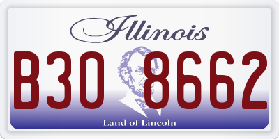 IL license plate B308662