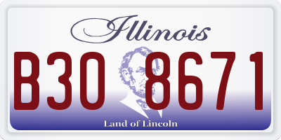 IL license plate B308671