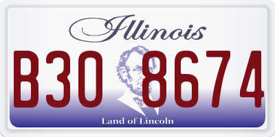 IL license plate B308674