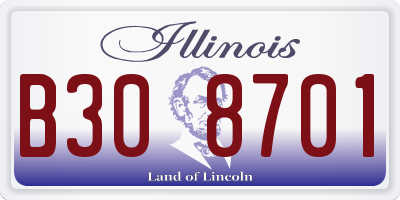 IL license plate B308701