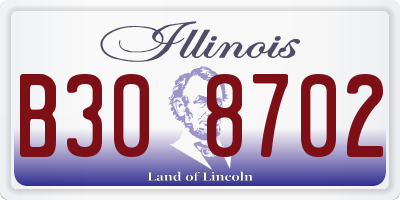 IL license plate B308702