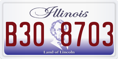 IL license plate B308703