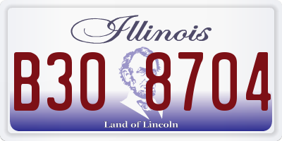 IL license plate B308704