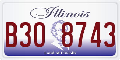 IL license plate B308743