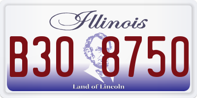 IL license plate B308750