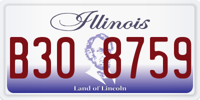 IL license plate B308759