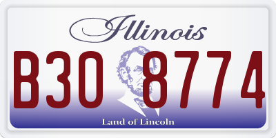 IL license plate B308774