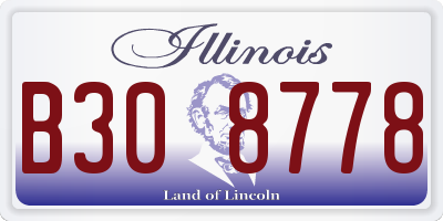 IL license plate B308778