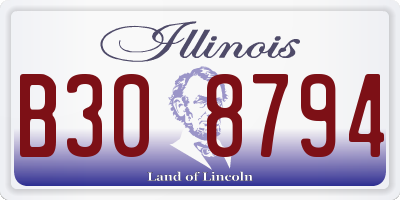 IL license plate B308794