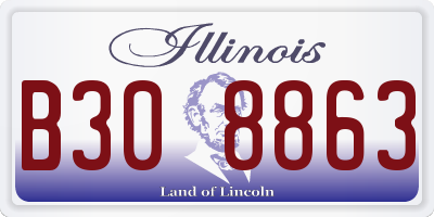 IL license plate B308863