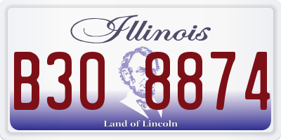 IL license plate B308874