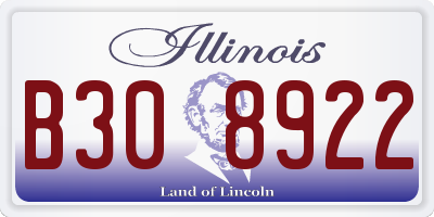 IL license plate B308922