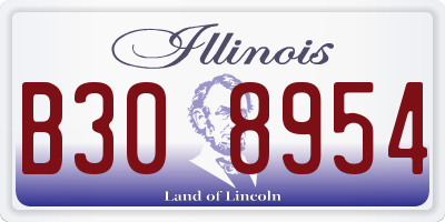 IL license plate B308954