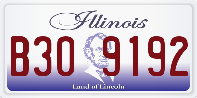 IL license plate B309192