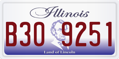 IL license plate B309251
