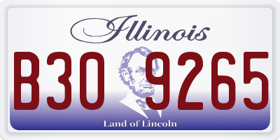 IL license plate B309265