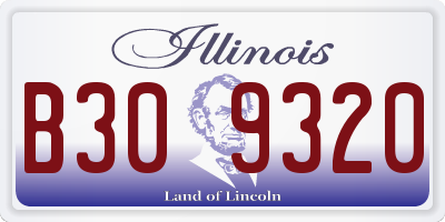 IL license plate B309320