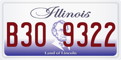 IL license plate B309322