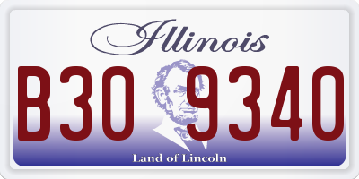 IL license plate B309340