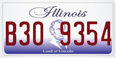 IL license plate B309354