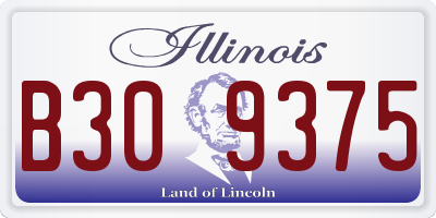 IL license plate B309375