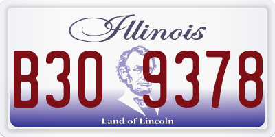 IL license plate B309378
