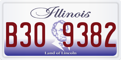 IL license plate B309382