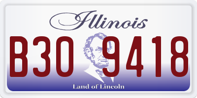 IL license plate B309418