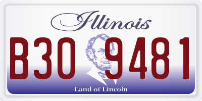 IL license plate B309481