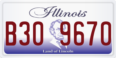IL license plate B309670