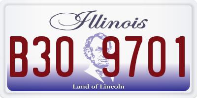 IL license plate B309701