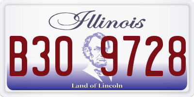 IL license plate B309728
