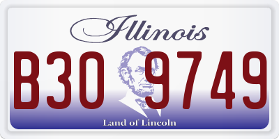 IL license plate B309749