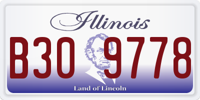 IL license plate B309778