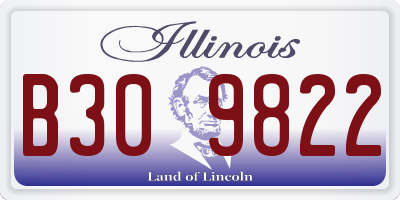 IL license plate B309822
