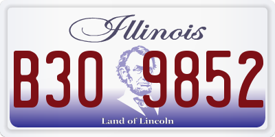 IL license plate B309852