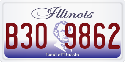 IL license plate B309862