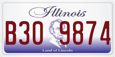 IL license plate B309874