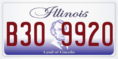 IL license plate B309920