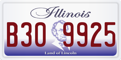 IL license plate B309925