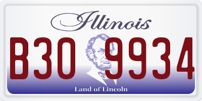 IL license plate B309934