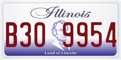 IL license plate B309954