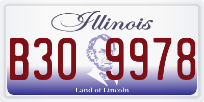 IL license plate B309978