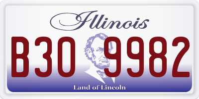 IL license plate B309982