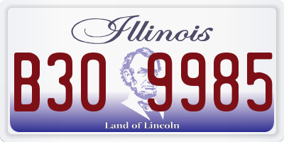 IL license plate B309985