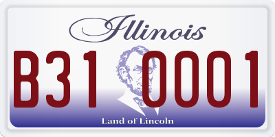 IL license plate B310001