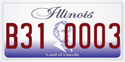 IL license plate B310003