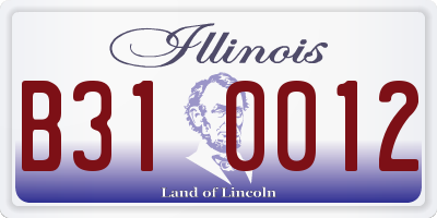 IL license plate B310012