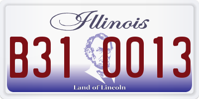 IL license plate B310013